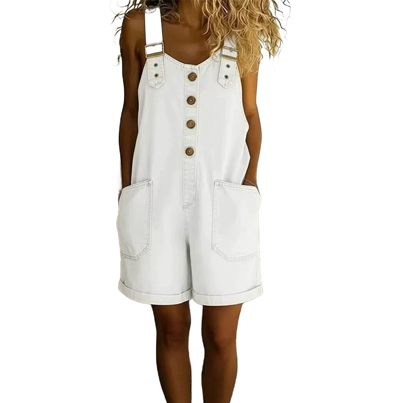 💙 Loose denim shorts for women, adjustable straps and spacious pockets S-2XL