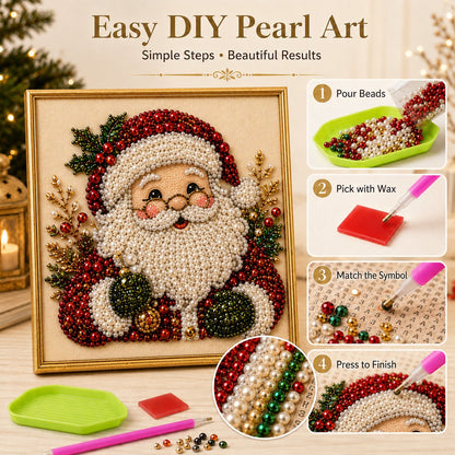 🧘Relaxing & Beginner-Friendly - 🎨💎DIY Christmas Pearl Diamond Painting Art Kit