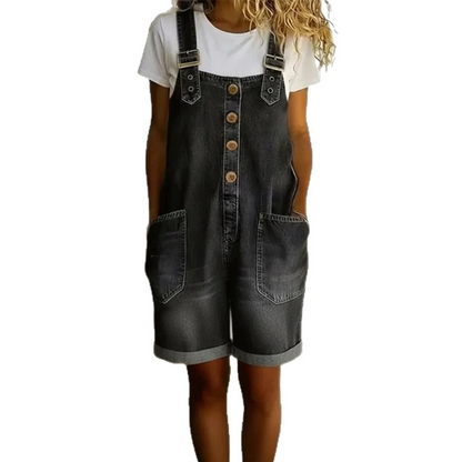💙 Loose denim shorts for women, adjustable straps and spacious pockets S-2XL