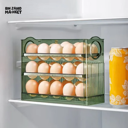 30-Grid Egg Storage Box, Large Capacity, Transparent Egg Container