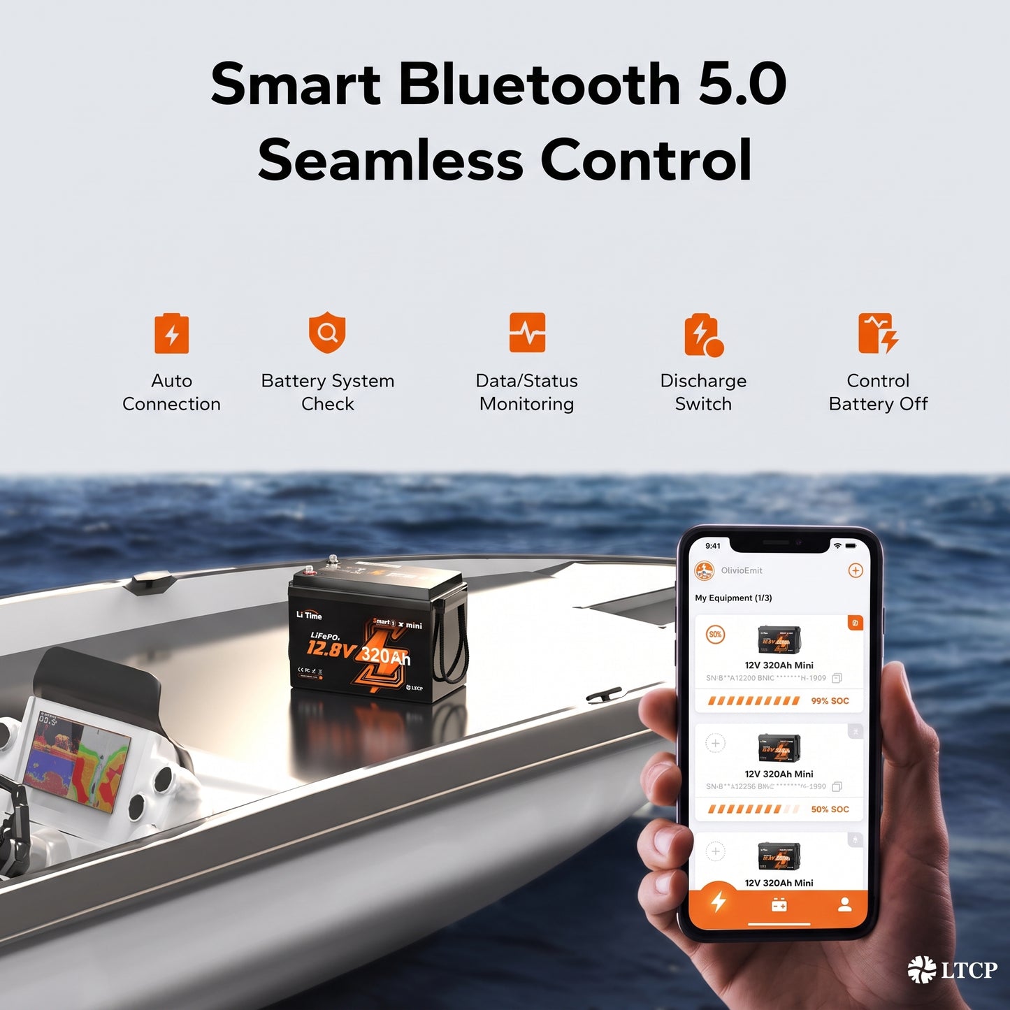 ⭐ Mini Bluetooth LiFePO4 Lithium Battery – Smart Deep Cycle Power Solution for RV, Marine, Truck & Off-Grid Solar Systems