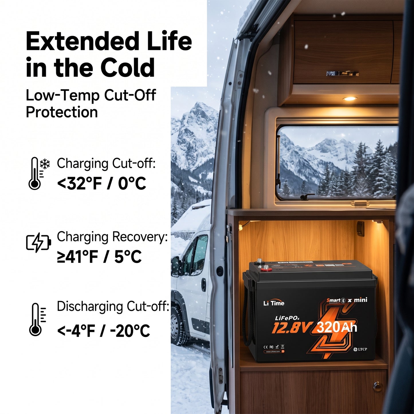 ⭐ Mini Bluetooth LiFePO4 Lithium Battery – Smart Deep Cycle Power Solution for RV, Marine, Truck & Off-Grid Solar Systems