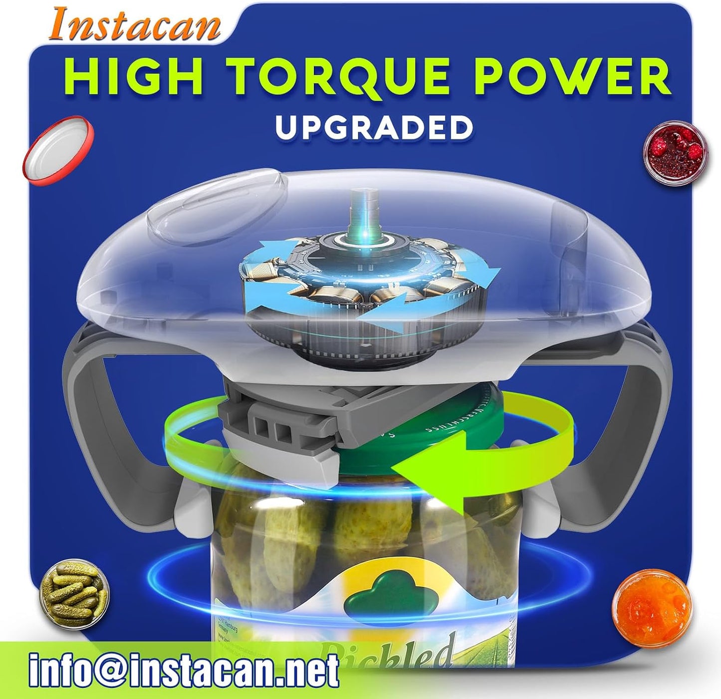 Higher Torque and One Touch Electric Jar Opener Easy Remove Almost Size Lid with Auto-Off, Powerful Bottle Opener for Arthritic Hands, Automatic Jar Opener for Weak Hands and Seniors