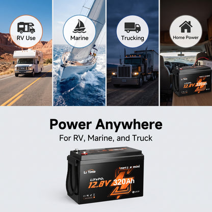 ⭐ Mini Bluetooth LiFePO4 Lithium Battery – Smart Deep Cycle Power Solution for RV, Marine, Truck & Off-Grid Solar Systems
