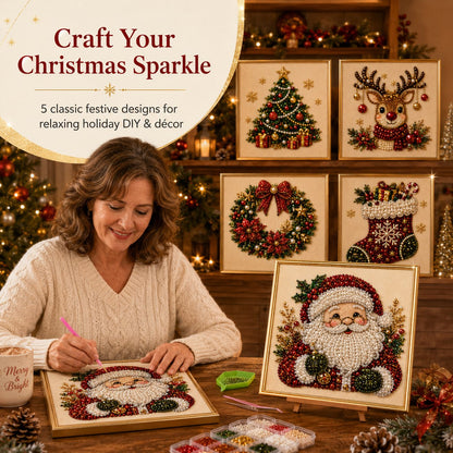 🧘Relaxing & Beginner-Friendly - 🎨💎DIY Christmas Pearl Diamond Painting Art Kit