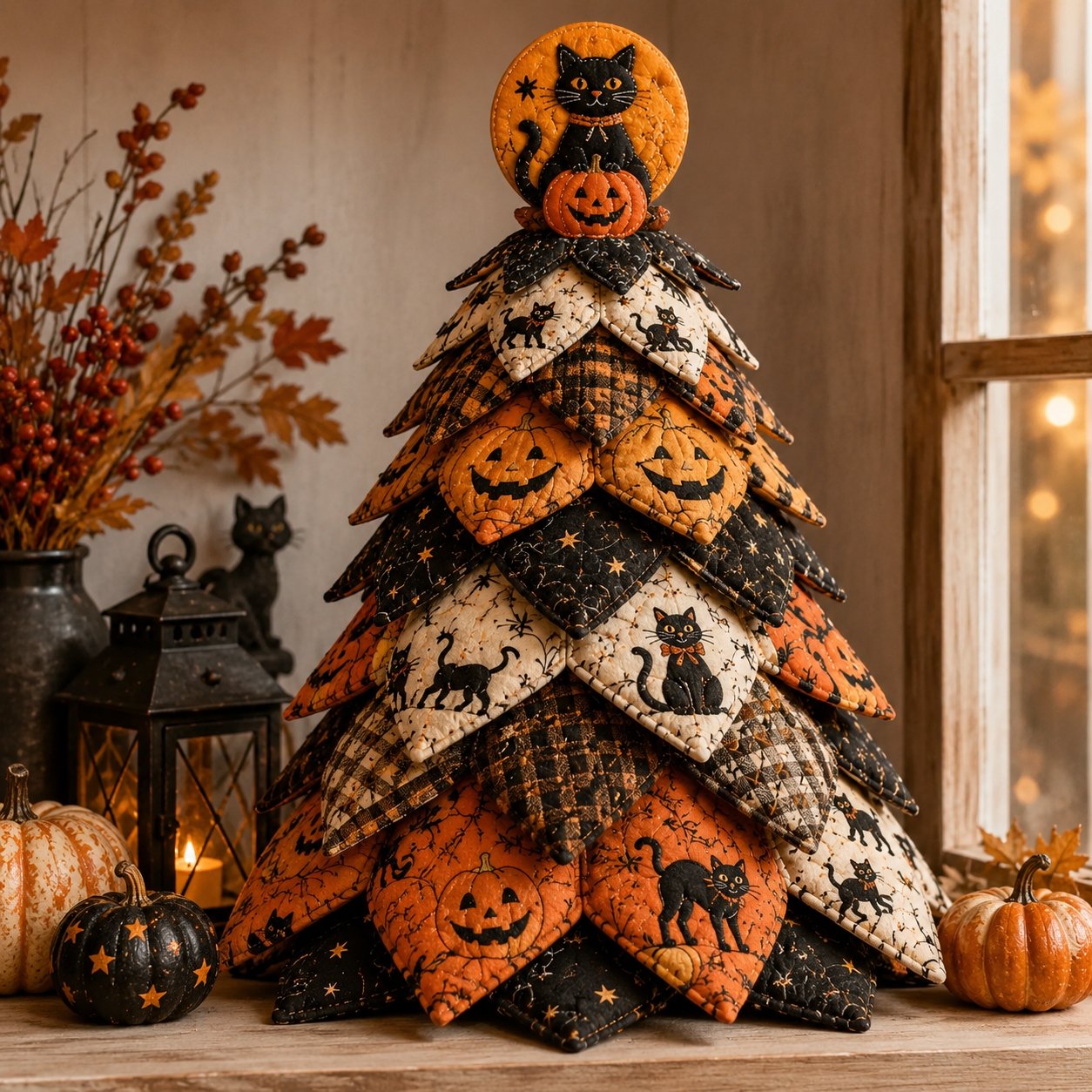 🔥Last Day 49% OFF - 🎃 DIY Halloween Quilted Fabric Tree Kit